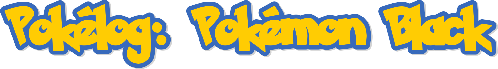 Text in the original 'Pokemon' anime font reading 'Pokelog: Pokemon Black'